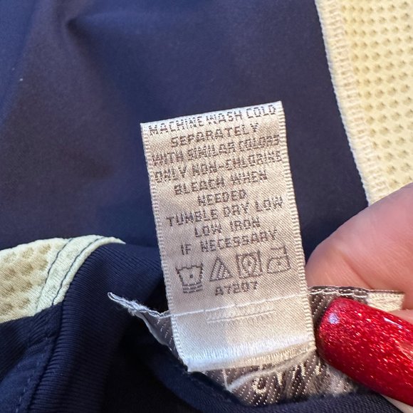 NWOT QVC Women SZ L Sport Savvy LuxDri Color Block T-shirt BLUE YELLOW 1/4 Zip - Picture 3 of 7